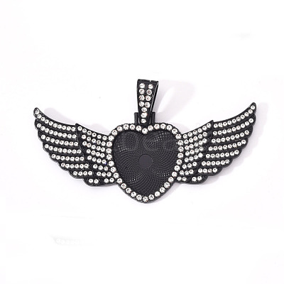 Alloy Pendant Cabochon Settings PALLOY-S107-002EB-RS-1