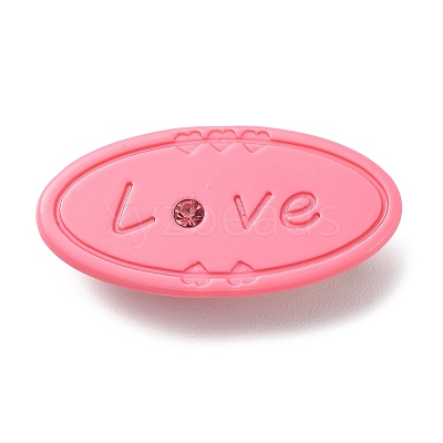 Oval with Word Love Resin Alligator Hair Clips LS-PHAR-D015-01C-1