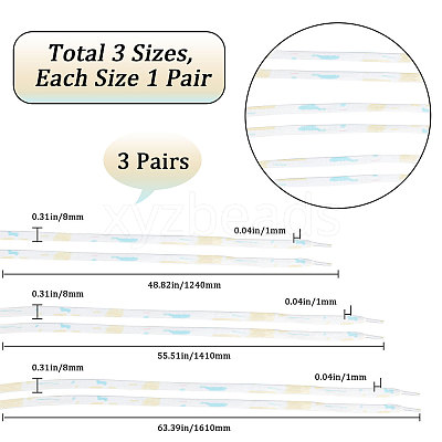 3 Pairs 3 Style Tie-Dye Style Flat Smooth Polyester Shoelaces FIND-GF0004-70A-1