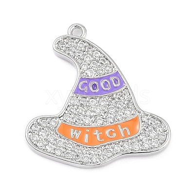 Rack Plating Brass Cubic Zirconia Pendants KK-D031-07P-02-1