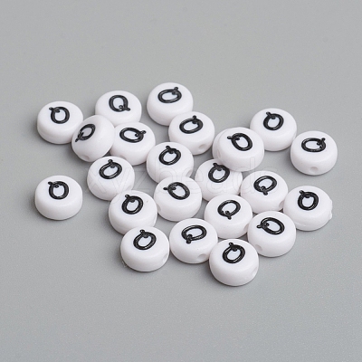 Acrylic Horizontal Hole Letter Beads X-PL37C9070-Q-1