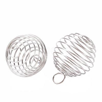 Non-Tarnish 304 Stainless Steel Wire Pendants STAS-ZX013-22-25mm-P-1