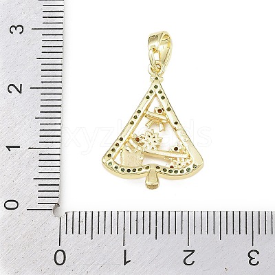 Christmas Brass Micro Pave Cubic Zirconia Pendants LS-KK-H518-03C-G-1