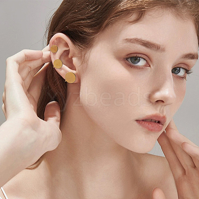 12Pcs 3 Styles 304 Stainless Steel Cuff Earrings EJEW-HS0001-36G-1