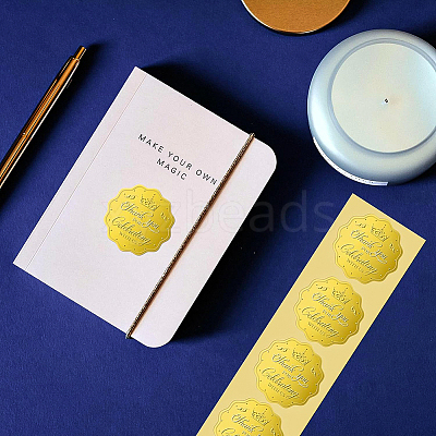 Self Adhesive Gold Foil Embossed Stickers DIY-WH0211-185-1