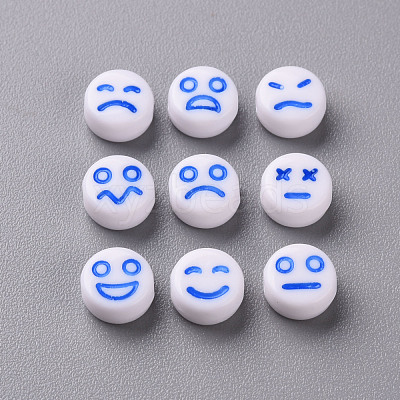 White Opaque Acrylic Beads MACR-N008-42-A03-1