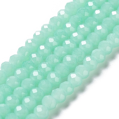 Baking Paint Imitation Jade Glass Bead Strands X-DGLA-A034-J6MM-A22-1