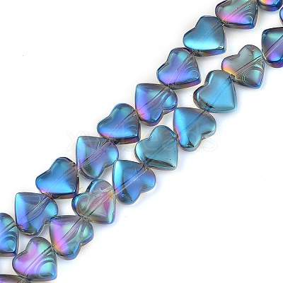 Electroplate Transparent Glass Beads Strands EGLA-L044-E-02-1