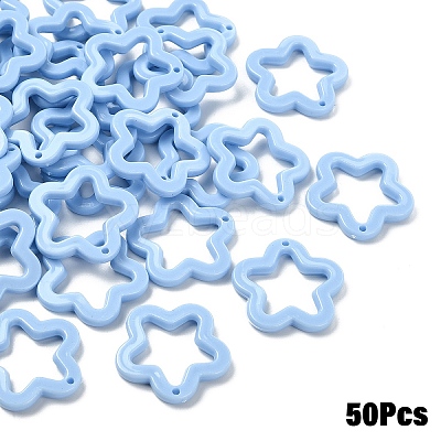 50Pcs Opaque Acrylic Pendants MACR-YW0004-36B-1