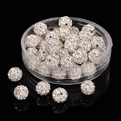 Polymer Clay Rhinestone Beads RB-H284-6MM-Half-001-1