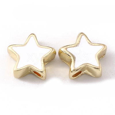 Rack Plating Alloy Enamel Beads ENAM-S122-034-NR-1