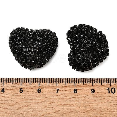 Sparkling Acrylic Heart Beads with Rhinestone Embellishment OACR-NH0001-02B-08-1