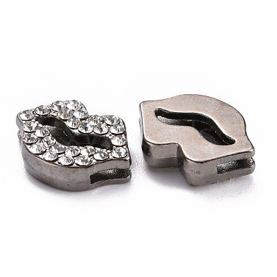 Alloy Crystal Rhinestone Slide Charms RSB475-4B-RS-1