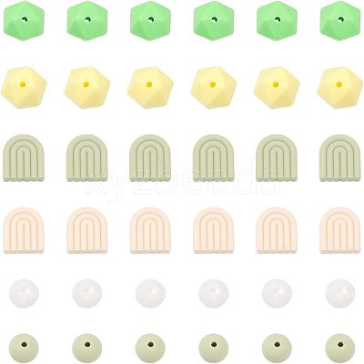 6 Style Food Grade Eco-Friendly Silicone Beads SIL-CA0001-39-1
