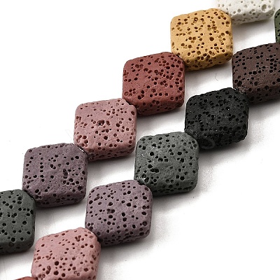 Dyed Natural Lava Rock Beads Strands G-A264-A03-01A-1
