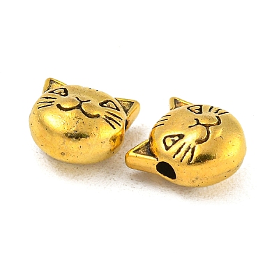 Tibetan Style Alloy Kitten Beads TIBEP-GC178-AG-RS-1