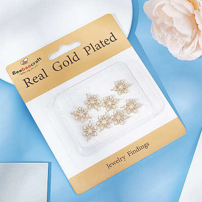 10Pcs Brass Micro Pave Clear Cubic Zirconia Connector Charms ZIRC-BBC0002-86C-1