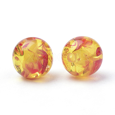 Resin Imitation Amber Beads X-RB660Y-8mm-2-1