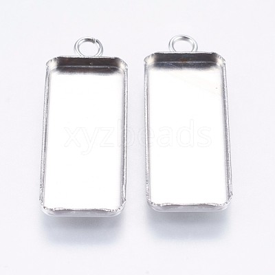 Tarnish Resistant 304 Stainless Steel Pendant Cabochon Settings X-STAS-I069-36-1