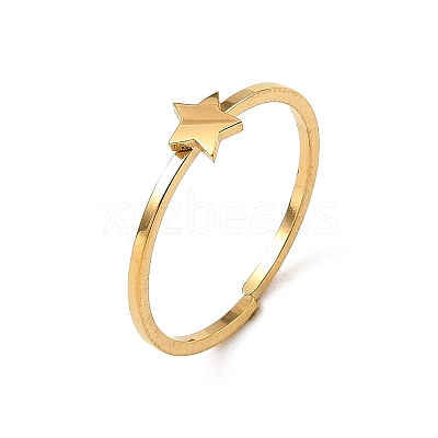 304 Stainless Steel Adjustable Open Cuff Rings RJEW-Q806-01G-05-1