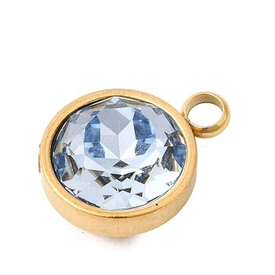 Birthstone Theme March 304 Stainless Steel Pendants STAS-K239-01G-A03-1