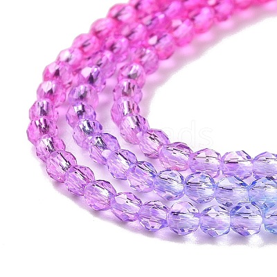 Transparent Gradient Color Glass Beads Strands GLAA-G101-2mm-11-1