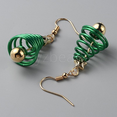 Alloy Spiral Spring Dangle Earring for Women EJEW-WH0012-009-1