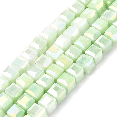 Electroplate Opaque Glass Beads Strands EGLA-U004-02E-1