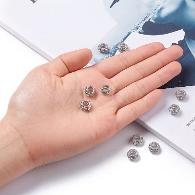 Alloy Rhinestone European Beads X-CPDL-H998-18-1