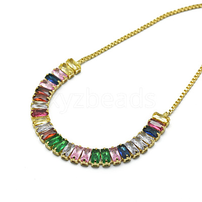 Brass Cubic Zirconia Bolo Tennis Bracelets BJEW-I272-02B-1