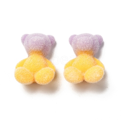 Two Tone Flocky Resin Cabochons RESI-F026-01A-1