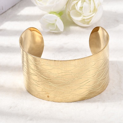 316L Surgical Stainless Steel Cuff Bangles BJEW-D454-01D-G-1