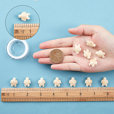 40Pcs Tortoise Handmade Porcelain Beads DIY-SC0015-62B-1