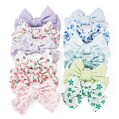 4Bags 4 Colors Cloth Bowknot Alligator Hair Clips PHAR-TA0001-20-1