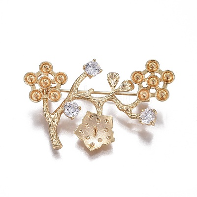Brass Brooch Findings KK-L180-041G-1