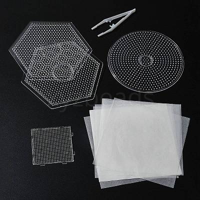 Hexagon & Flat Round & Square ABC Plastic Pegboards DIY-YW0008-46-1