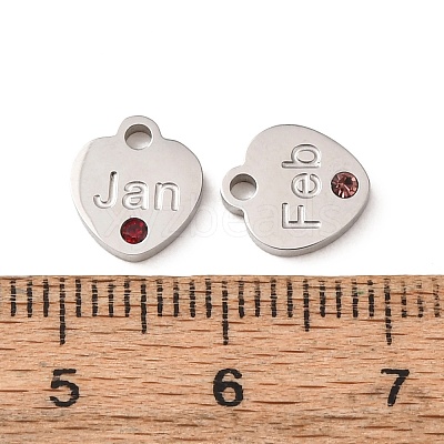 Birthday 304 Stainless Steel Micro Pave Cubic Zirconia Charms CU-CBA9CF9-01P-1