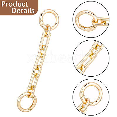 3Pcs Alloy Rectangle Link Bag Extender Chains PURS-BBC0001-05-1