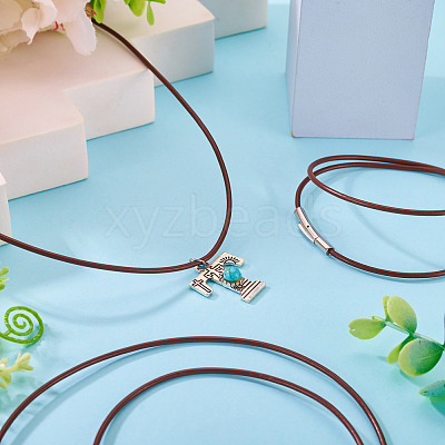 3Pcs 3 Sizes 2MM Round Cowhide Leather Cord Necklaces Makging NJEW-TAC0049-1