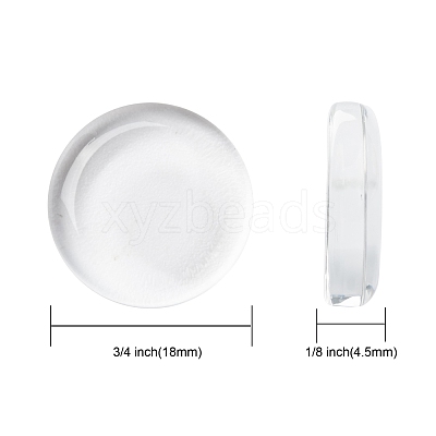 18MM Double-side Flat Round Transparent Glass Cabochons for Photo Craft Jewelry Making X-GGLA-S601-1-1
