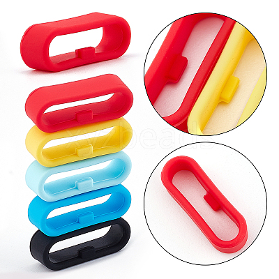 36Pcs 9 Colors Silicone Replacement Watch Band Strap Loops SIL-GF0001-10-1