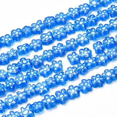 Handmade Millefiori Glass Bead Strands LAMP-J035-6mm-18-1