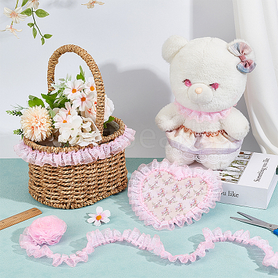 1Pc Double Layer Pleated Lace Ribbon OCOR-BC0007-97A-1