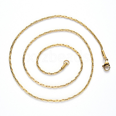PVD Vacuum Plating 304 Stainless Steel Boston Link Chain Necklace NJEW-S420-005A-G-1