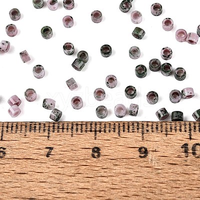Opaque Picasso Cylinder Glass Beads SEED-Q039-06A-11-1