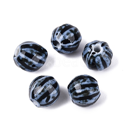 Vintage Porcelain Corrugated Beads PORC-N013-11C-1