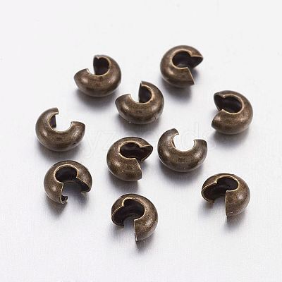 Brass Crimp Beads Covers X-KK-H289-NFAB-NF-1