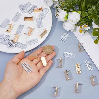 20Pcs Zinc Alloy Rectangle Bag Decorative Clasps PURS-FH0001-14KCG-1