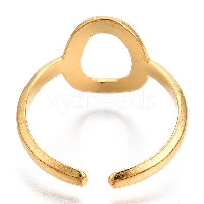 Ion Plating(IP) 304 Stainless Steel Hollow Oval Cuff Rings X-RJEW-N038-120LG-1