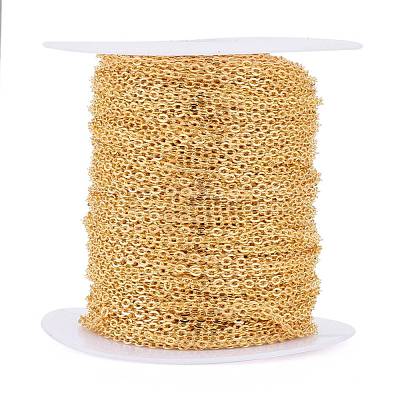 Brass Flat Oval Cable Chains CHC025Y-01-G-1